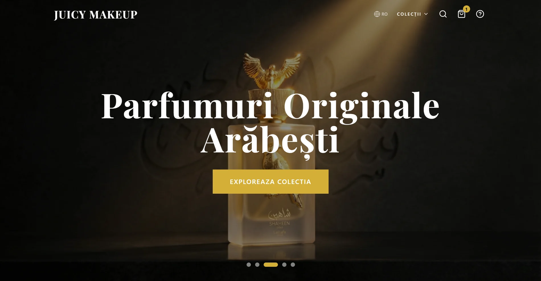 Juicy Makeup - Magazin online parfumuri arăbești Moldova, design web modern cu e-commerce